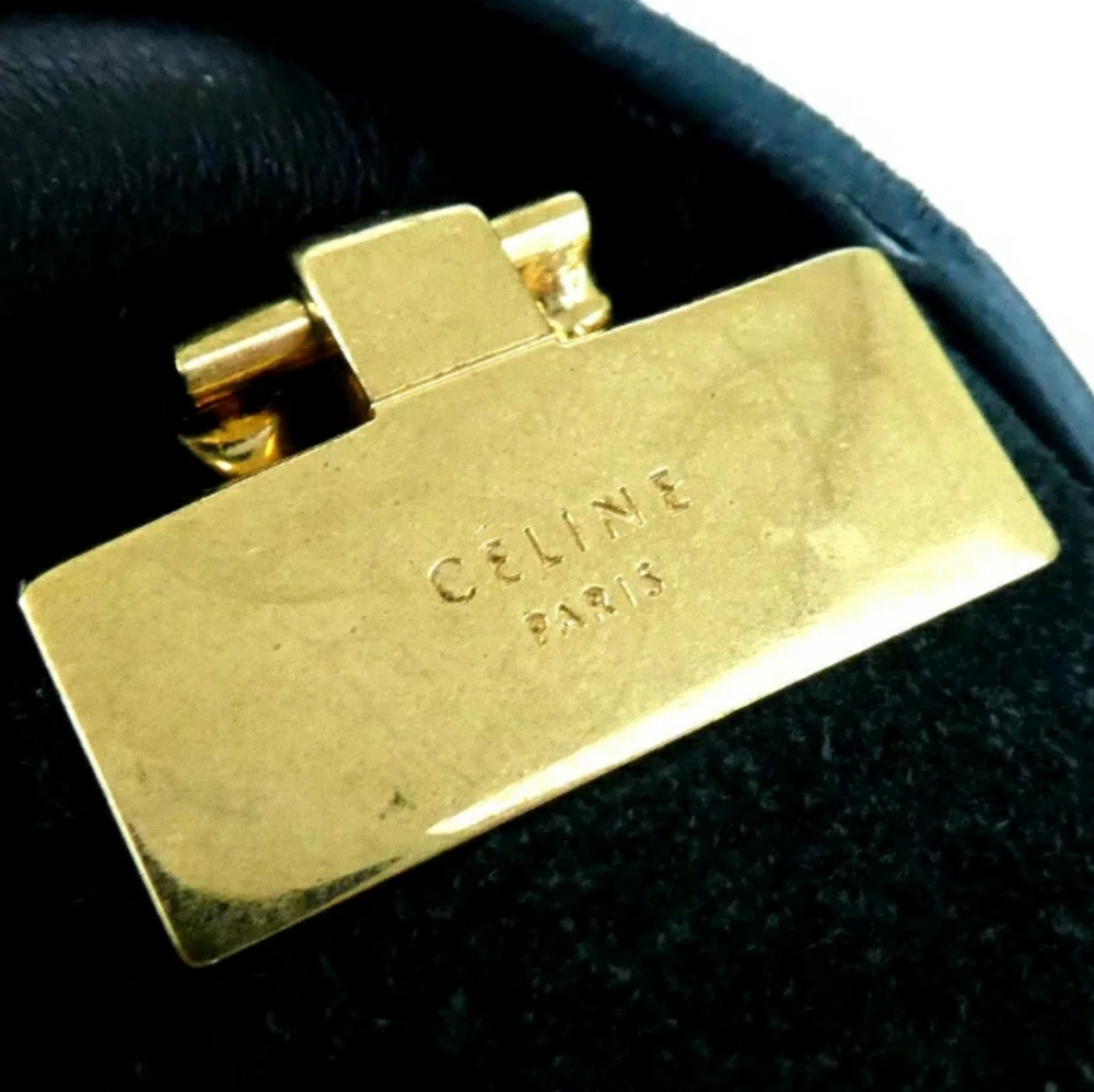 AUTHENTIC CELINE  GOURMET CHAIN SHOULDER BAG SUEDE - Picture 7 of 12